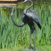 Statues & Sculptures Cranes^Love Cranes Aged Bronze Garden Ornament
