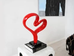 Statues & Sculptures Table Top|Contemporary^Love Flux 46cm Red Resin Indoor Sculpture