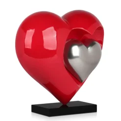 Statues & Sculptures Table Top|Contemporary^Love Reflection 45cm Red Resin Indoor Sculpture