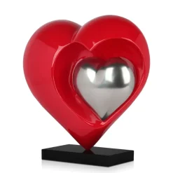 Statues & Sculptures Table Top|Contemporary^Love Reflection 45cm Red Resin Indoor Sculpture