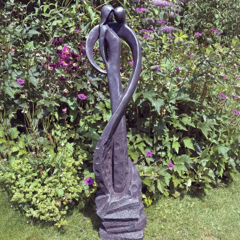 Statues & Sculptures Modern^Loving Kiss Modern Poly Resin Garden Statue