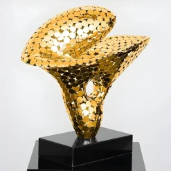 Statues & Sculptures Table Top|Abstract^Lucid Motion 47cm Gold Metal Indoor Sculpture