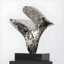 Statues & Sculptures Table Top|Abstract^Lucid Motion 47cm Silver Metal Indoor Sculpture