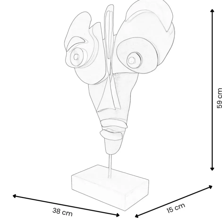 Statues & Sculptures Table Top|Abstract^Lucid Visage 59cm Abstract Metal Indoor Sculpture