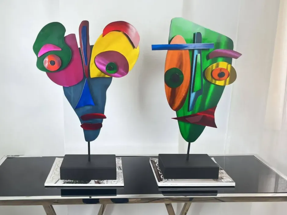 Statues & Sculptures Table Top|Abstract^Lucid Visage 59cm Abstract Metal Indoor Sculpture