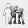 Statues & Sculptures Giant|Figurative^Lucify Companions 150cm Grey Resin Indoor Sculpture