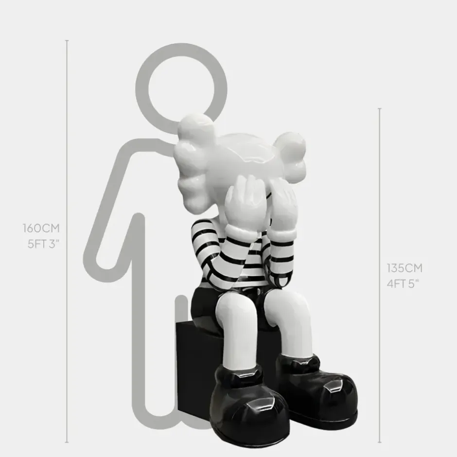 Statues & Sculptures Figurative|Floor Standing^Lucify Hide 135cm Black & White Resin Indoor Sculpture