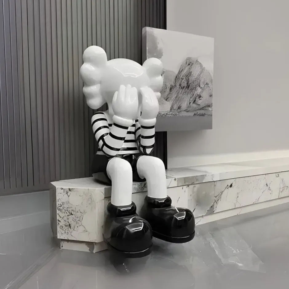 Statues & Sculptures Figurative|Floor Standing^Lucify Hide 135cm Black & White Resin Indoor Sculpture