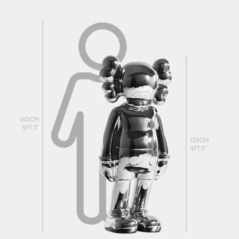 Statues & Sculptures Figurative|Floor Standing^Lucify Seek 135cm Chrome Resin Indoor Sculpture