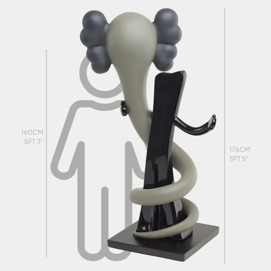 Statues & Sculptures Giant|Floor Standing^Lucify Viper 176cm Grey Resin Indoor Sculpture