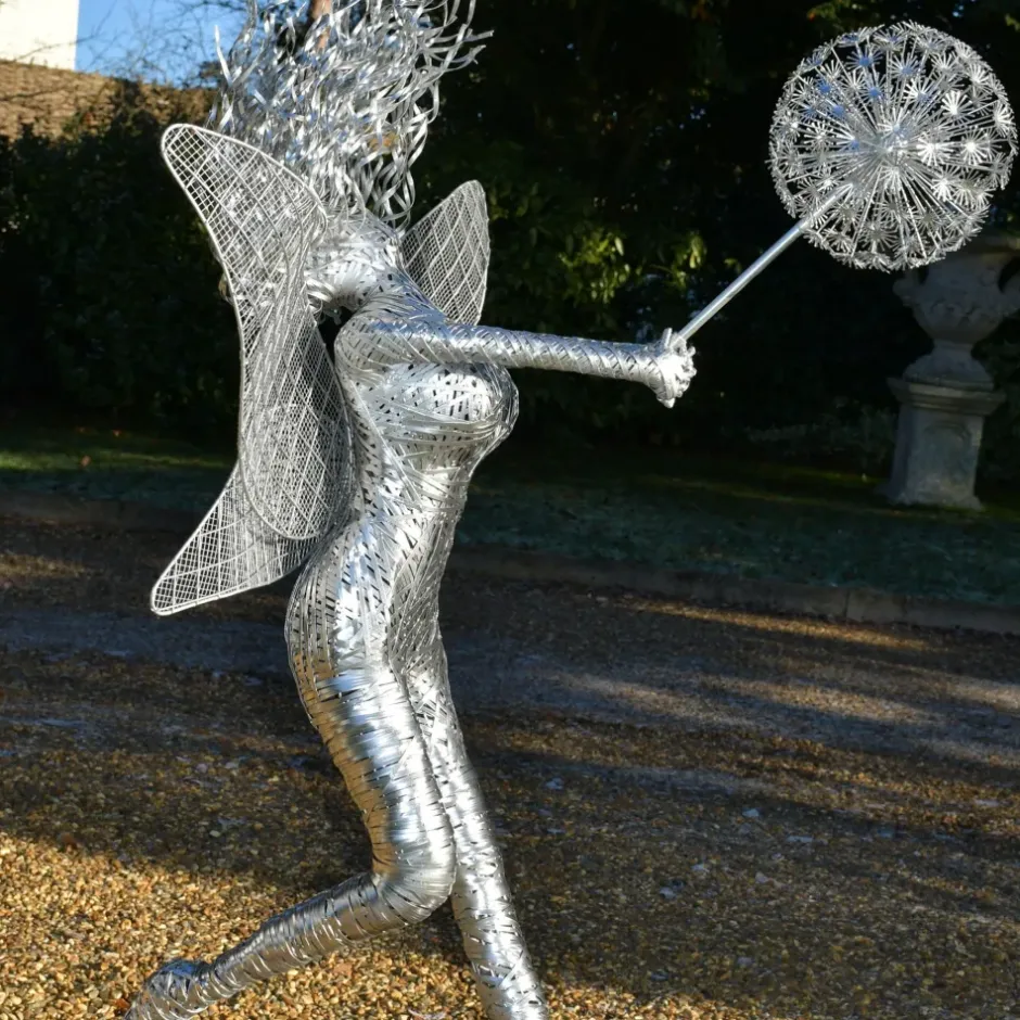 Statues & Sculptures Fairies^Luna Fairy 83cm Metal Wire Garden Sculpture