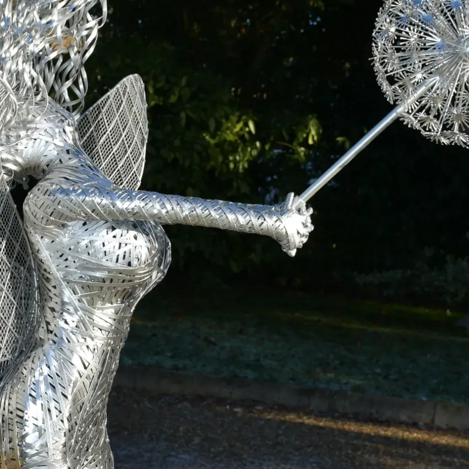 Statues & Sculptures Fairies^Luna Fairy Metal Wire Garden Sculpture