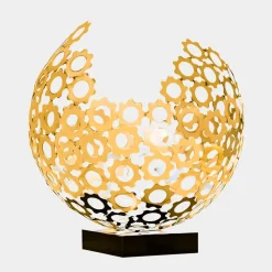 Statues & Sculptures Table Top|Abstract^Lunar Sphere 44cm Gold Metal Indoor Sculpture