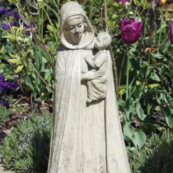 Statues & Sculptures Virgin Mary^Madonna and Baby 54cm Stone Garden Statue