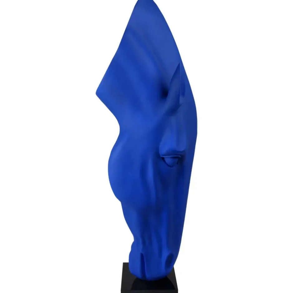 Statues & Sculptures Floor Standing|Animals^Majestic Horse Head 151cm Blu Blue Resin Sculpture