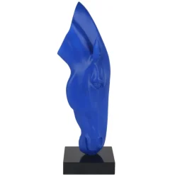Statues & Sculptures Floor Standing|Animals^Majestic Horse Head 70cm Blu Blue Resin Sculpture