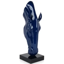 Statues & Sculptures Floor Standing|Animals^Majestic Horse Head 70cm Blue Resin Indoor Sculpture