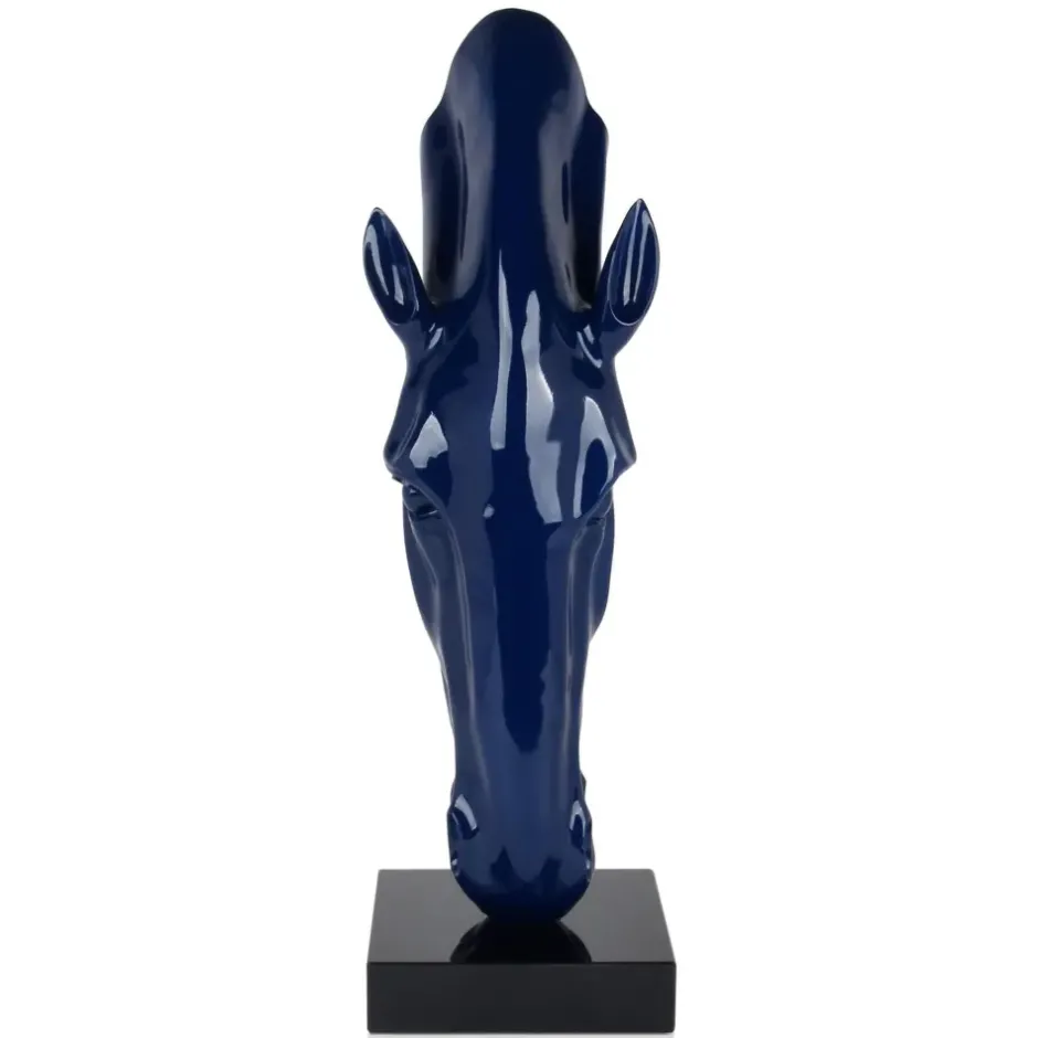 Statues & Sculptures Floor Standing|Animals^Majestic Horse Head 70cm Blue Resin Indoor Sculpture