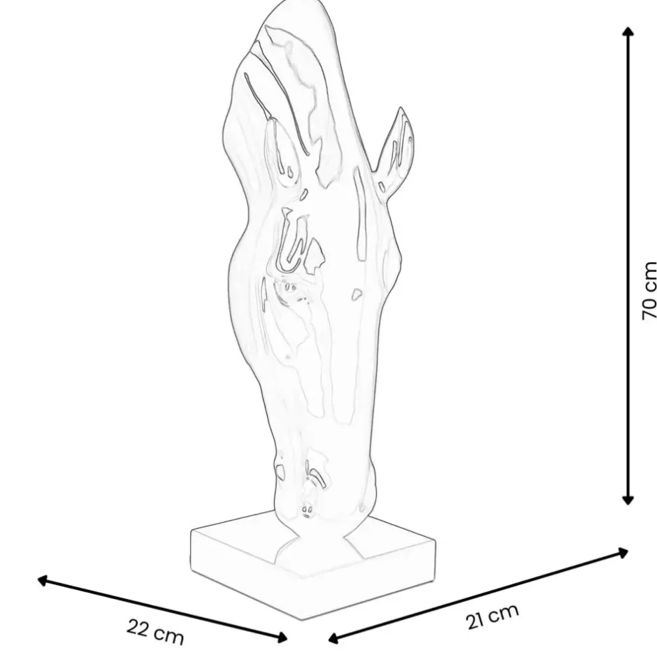 Statues & Sculptures Floor Standing|Animals^Majestic Horse Head 70cm Blue Resin Indoor Sculpture