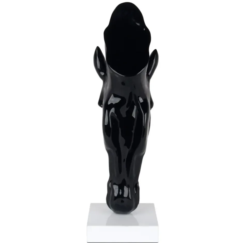 Statues & Sculptures Floor Standing|Animals^Majestic Horse Head 70cm Black Resin Indoor Sculpture