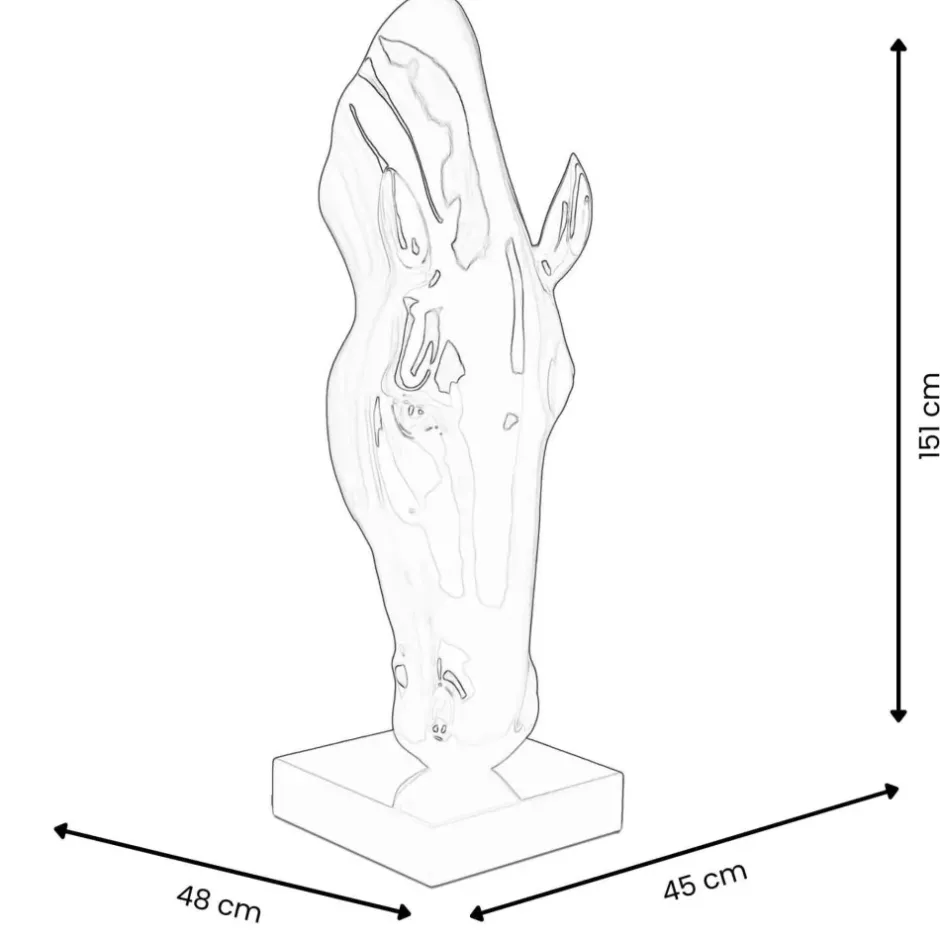 Statues & Sculptures Floor Standing|Animals^Majestic Horse Head 151cm Multicoloured Resin Sculpture