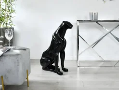 Statues & Sculptures Floor Standing|Animals^Majestic Panther 78cm Black Resin Indoor Sculpture