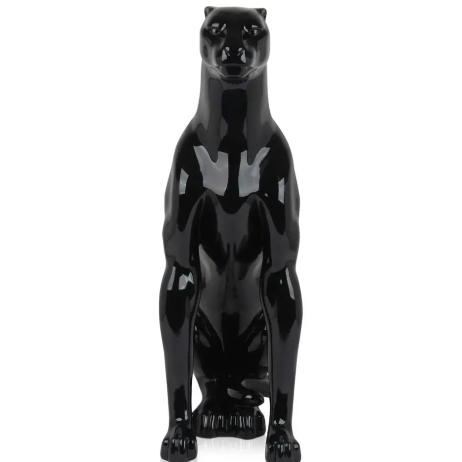 Statues & Sculptures Floor Standing|Animals^Majestic Panther 78cm Black Resin Indoor Sculpture