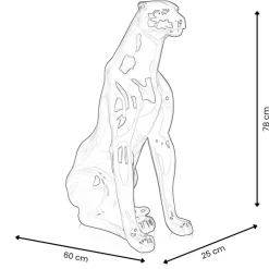 Statues & Sculptures Floor Standing|Animals^Majestic Panther 78cm Black Resin Indoor Sculpture