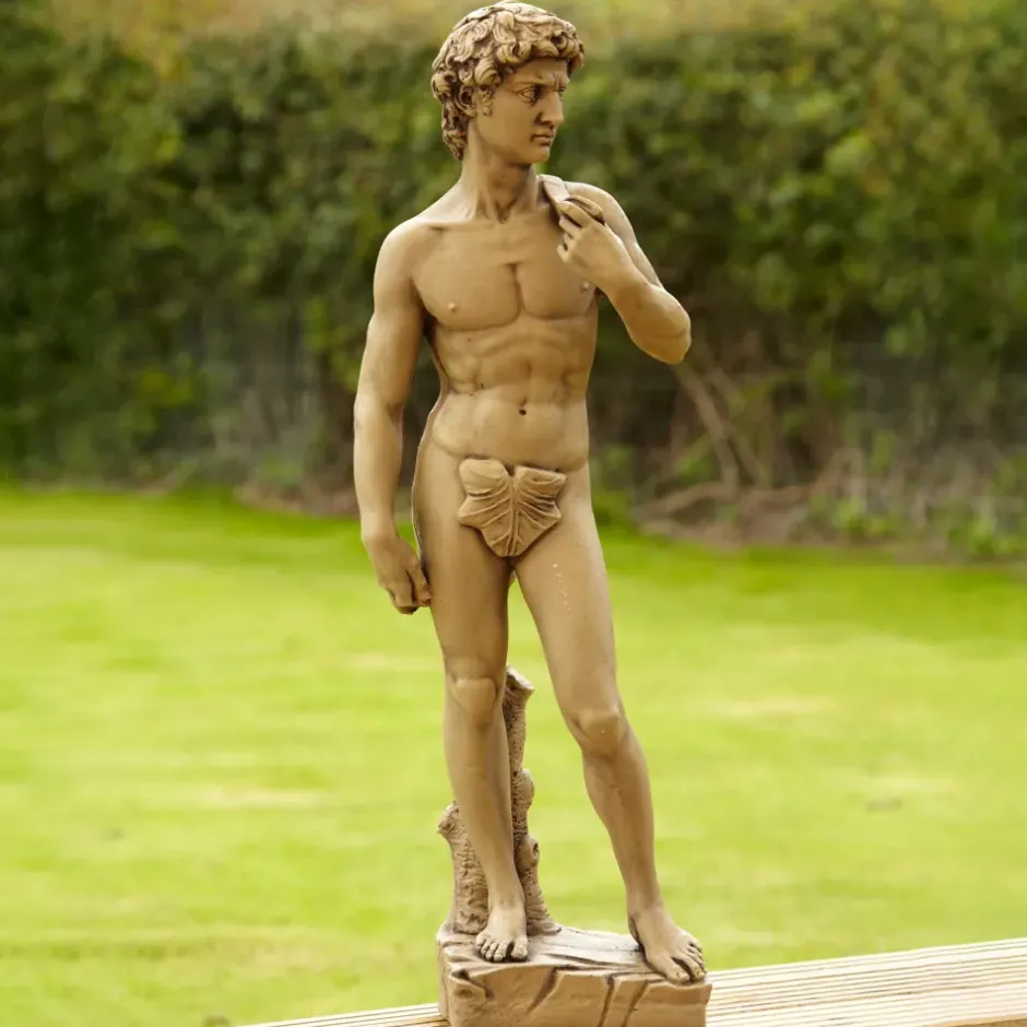 Statues & Sculptures Roman^Michelangelo David 85cm Stone Garden Statue