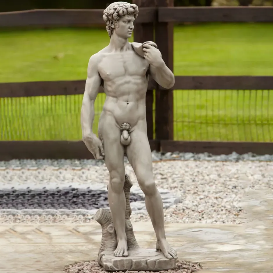 Statues & Sculptures Roman^Michelangelo David 120cm Stone Garden Statue