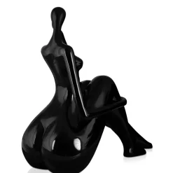 Statues & Sculptures Figurative|Table Top^Mindful Grace 26cm Black Resin Indoor Sculpture