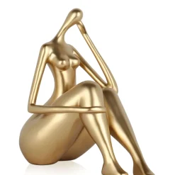 Statues & Sculptures Figurative|Table Top^Mindful Grace 26cm Gold Resin Indoor Sculpture