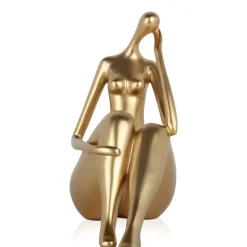 Statues & Sculptures Figurative|Table Top^Mindful Grace 26cm Gold Resin Indoor Sculpture