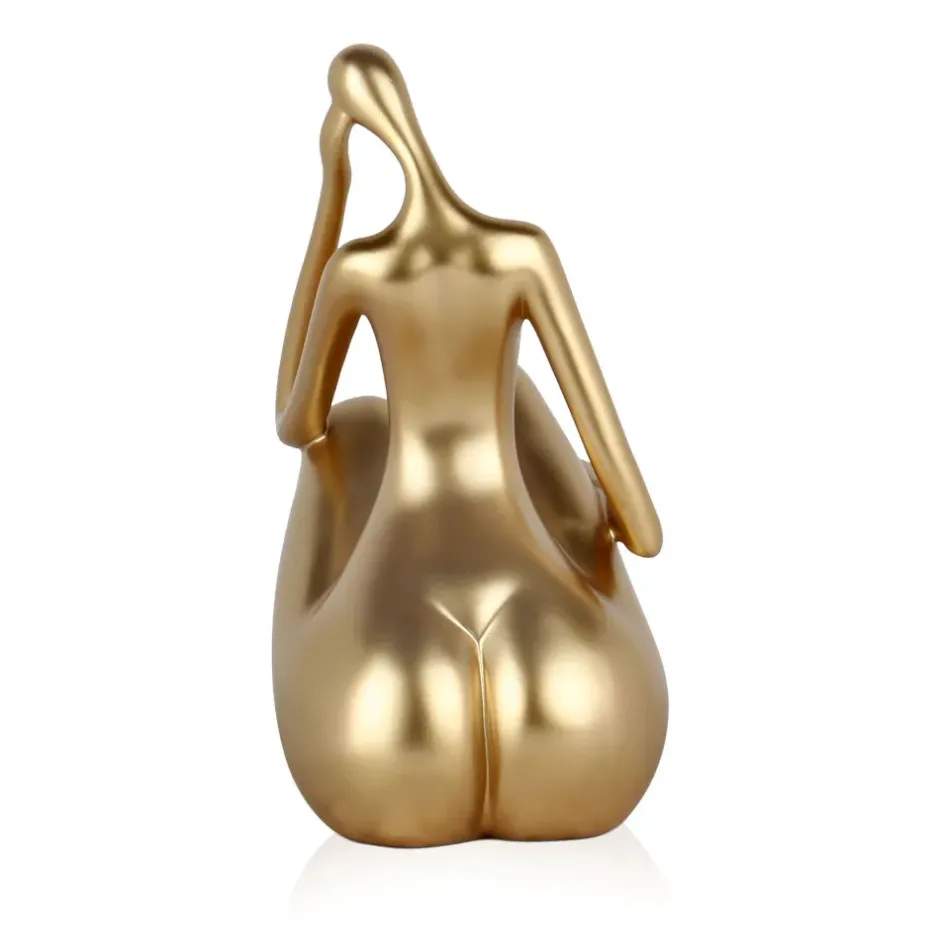 Statues & Sculptures Figurative|Table Top^Mindful Grace 26cm Gold Resin Indoor Sculpture