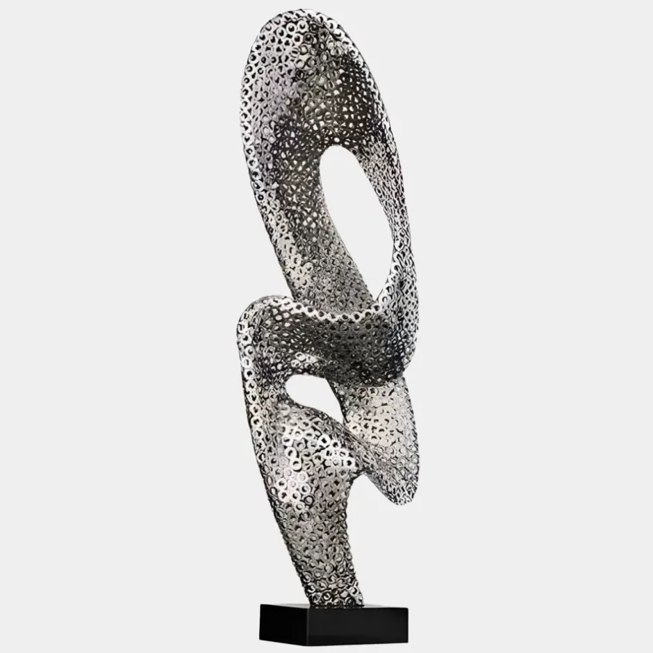 Statues & Sculptures Floor Standing|Abstract^Mirage Evolution 110cm Silver Metal Indoor Sculpture