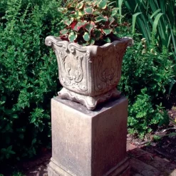 Statues & Sculptures Large|Square^Modena 22 Vase Stone Garden Planter on Pedestal