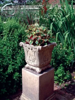 Statues & Sculptures Large|Square^Modena 22 Vase Stone Garden Planter on Pedestal