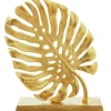 Statues & Sculptures Table Top|Contemporary^Monsera Leaf 37cm Gold Metal Indoor Sculpture