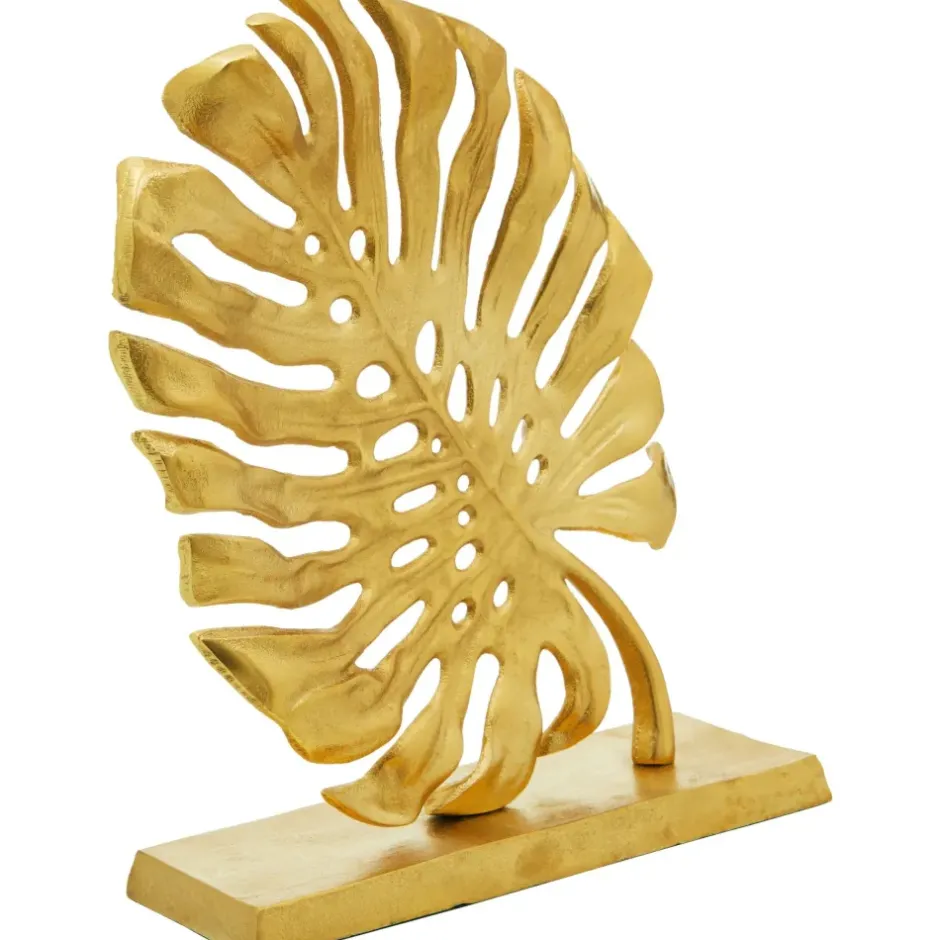 Statues & Sculptures Table Top|Contemporary^Monsera Leaf 37cm Gold Metal Indoor Sculpture