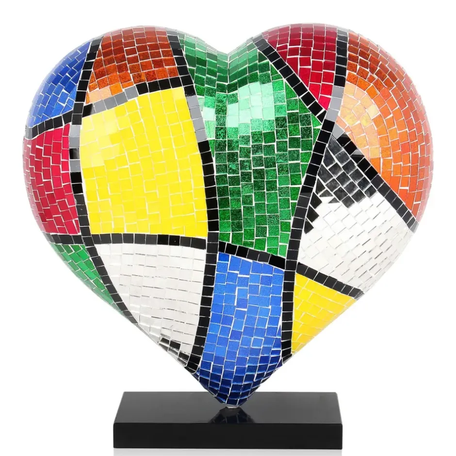 Statues & Sculptures Table Top|Pop Art^Mosaic Heart v1 46cm Pop Art Resin Indoor Sculpture