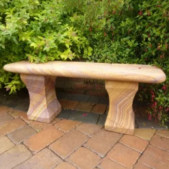 Statues & Sculptures Stone Benches^Mulsanne Polished Rainbow Sandstone Garden Bench