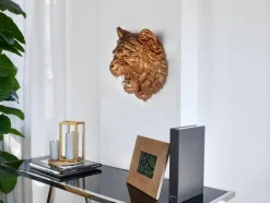 Statues & Sculptures Wall Art|Animals^Mystic Tiger 37cm Bronze Resin Wall Sculpture