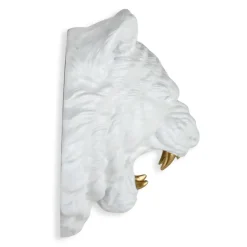 Statues & Sculptures Wall Art|Animals^Mystic Tiger 37cm White Resin Wall Sculpture