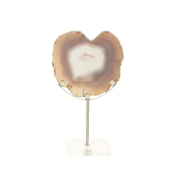 Statues & Sculptures Table Top|Abstract^Mystical Agate 30cm White & Silver Stone Indoor Sculpture