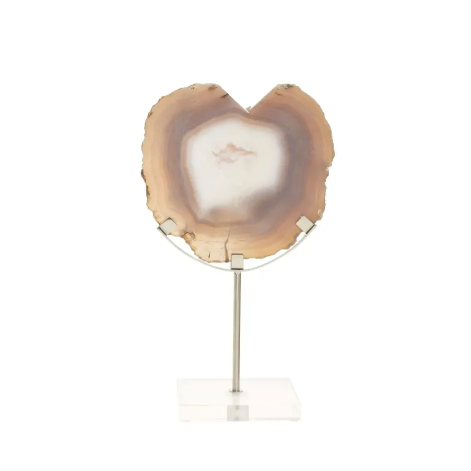 Statues & Sculptures Table Top|Abstract^Mystical Agate 30cm White & Silver Stone Indoor Sculpture