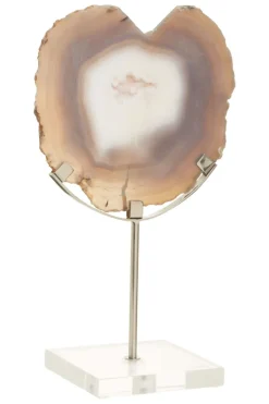 Statues & Sculptures Table Top|Abstract^Mystical Agate 30cm White & Silver Stone Indoor Sculpture
