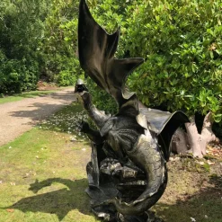Statues & Sculptures Dragons^Mystical Dragon 232cm Bronze Metal Garden Statue