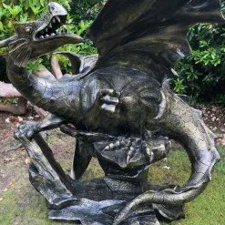 Statues & Sculptures Dragons^Mystical Dragon 232cm Bronze Metal Garden Statue