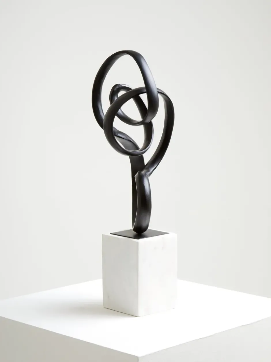 Statues & Sculptures Table Top|Abstract^Mystical Grace 60cm Black Metal Indoor Sculpture