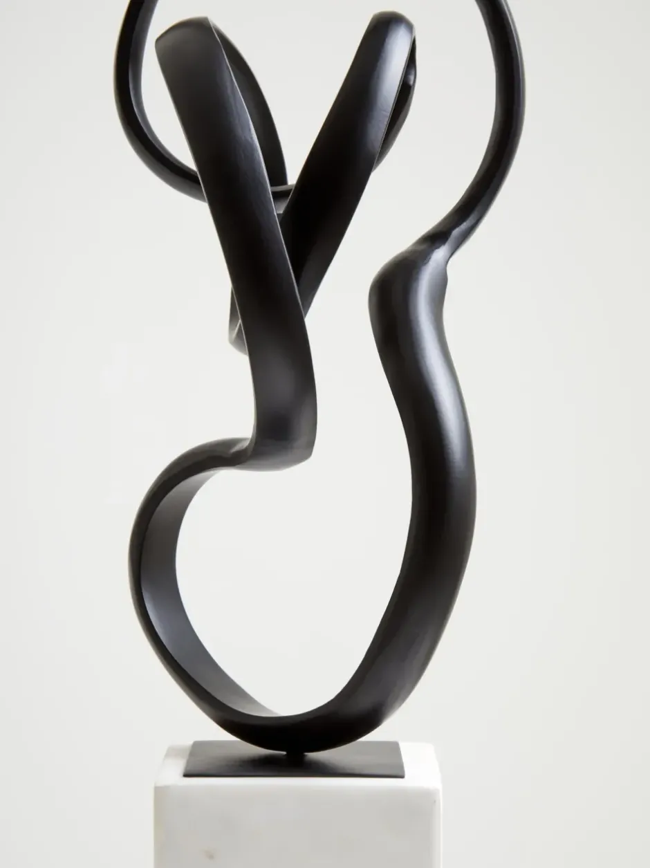 Statues & Sculptures Table Top|Abstract^Mystical Grace 60cm Black Metal Indoor Sculpture